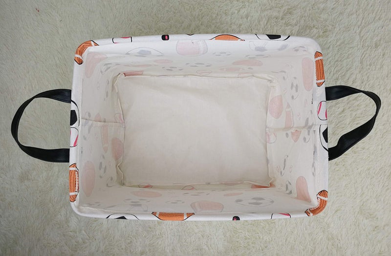 KUNRO Rectang Basketball Football Storage Basket Gift Shelf Basket Storage Bin, Nursery Basket Organizer Box for With Handles for Room Deco (Balls) - Image 5